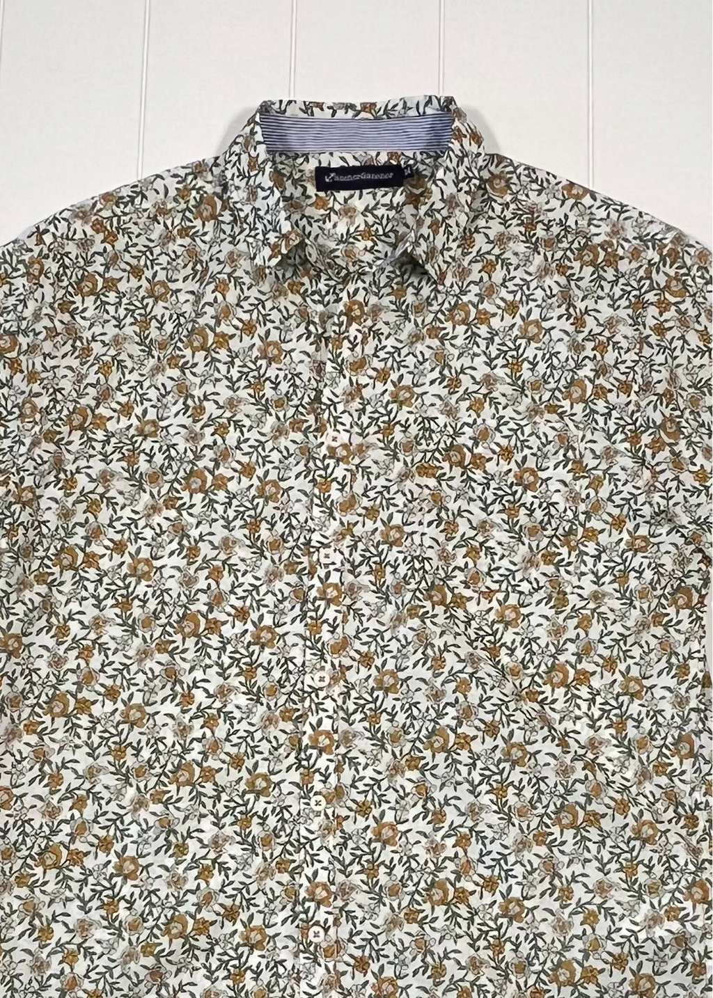 Floral patterned shirt on a white background