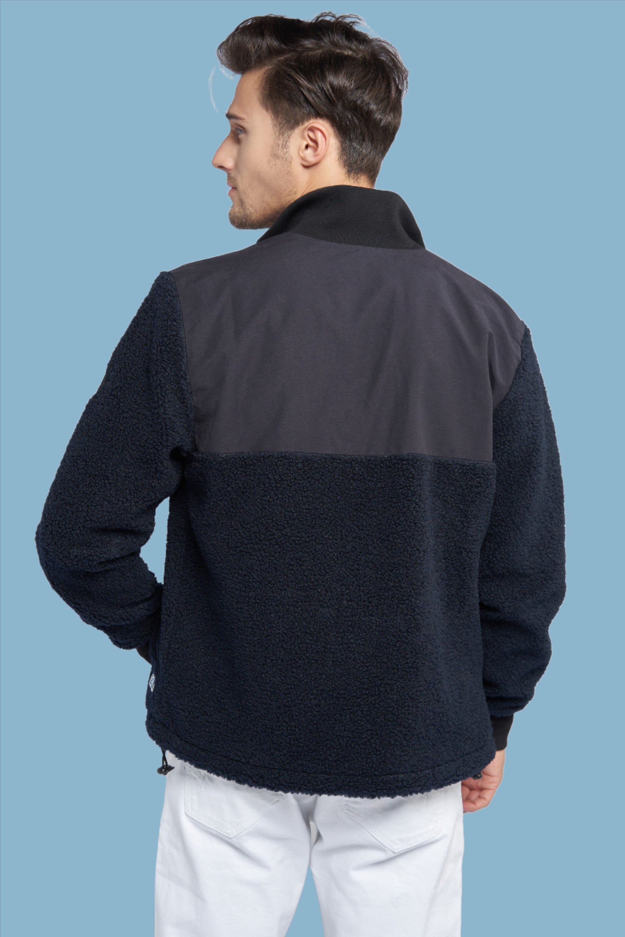 Navy Sherpa Jacket