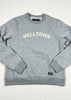 Gray sweatshirt with 'HELLTOWN' text on a white background
