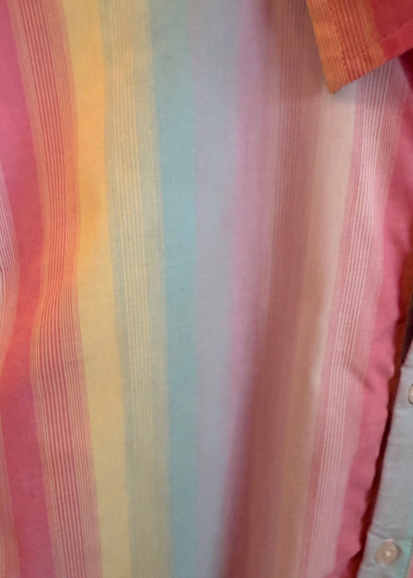 Close-up of colorful fabric with a gradient pattern
