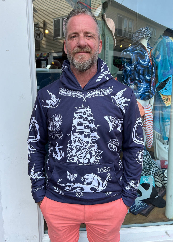 FLAGSTUFF TATTOO SWEAT タトゥースウェット Mサイズ Tattoo Zip Front Hoodie Sweatshirt