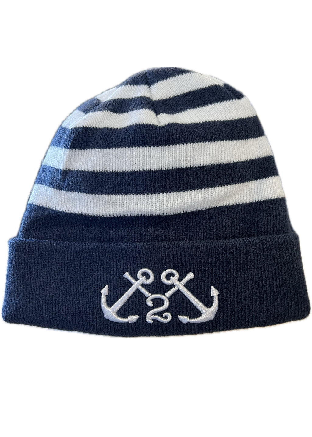 Striped Beanie with Logo