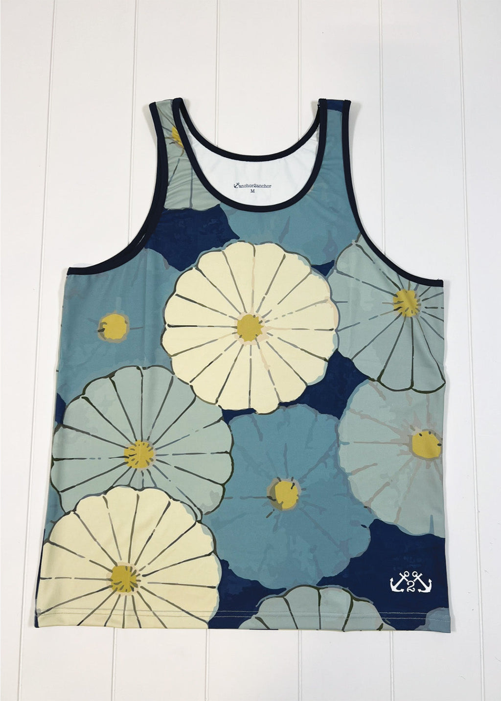 Tank top with floral pattern on a white background