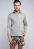 Mens quarter zip front grey