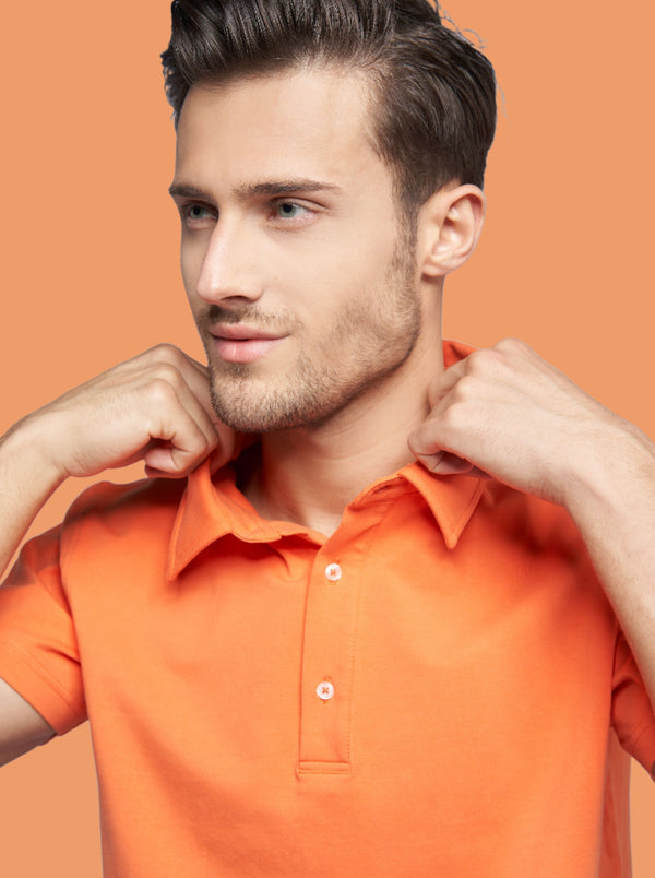 Mens Polo Shirt Orange