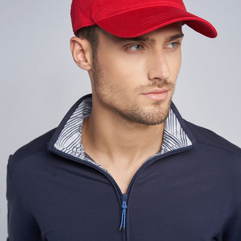 Mens quarter zip in navy
