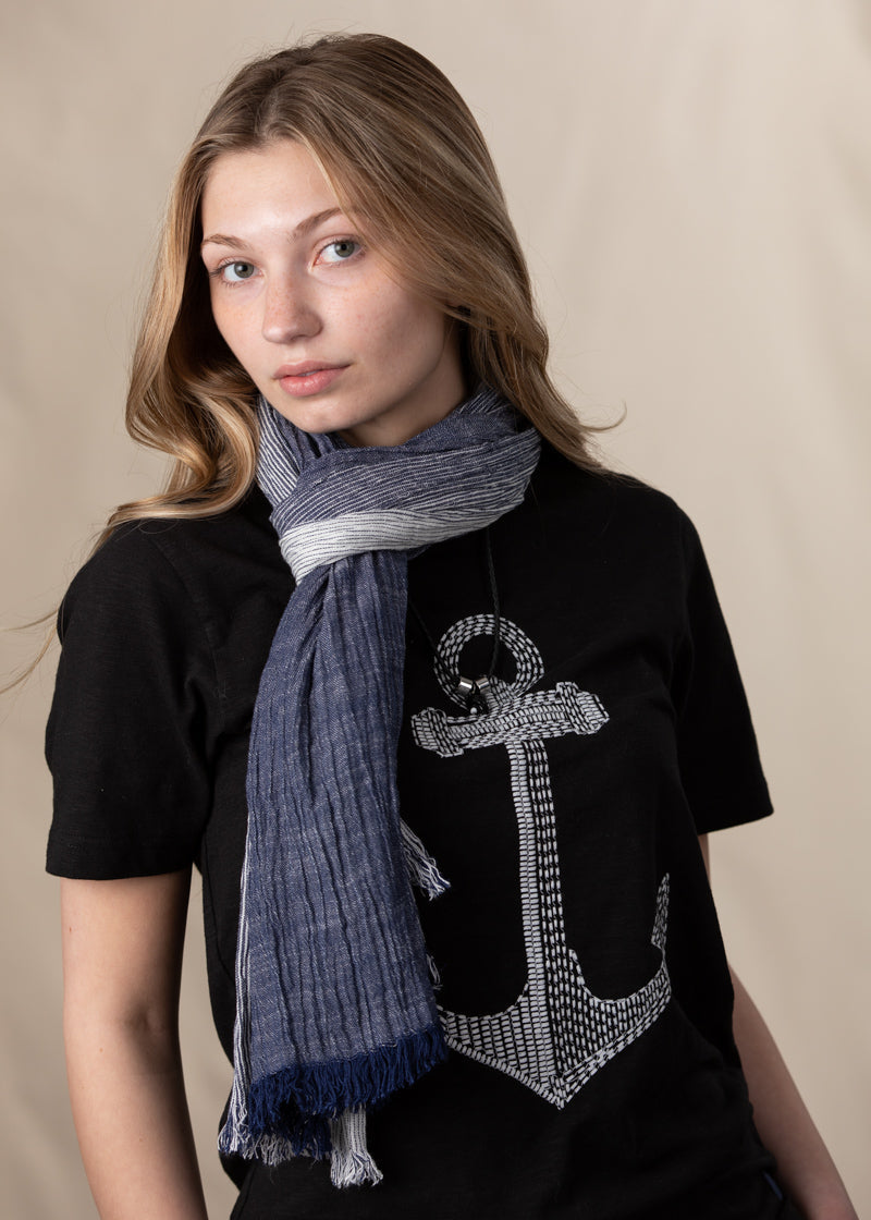 Bufanda de rayas azules y blancas, image size:800x1120